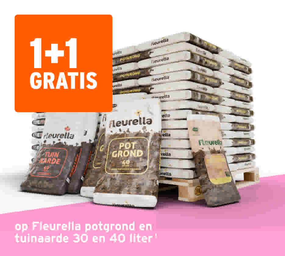 1+1 gratis op Fleurella potgrond en tuinaarde 30 en 40 liter