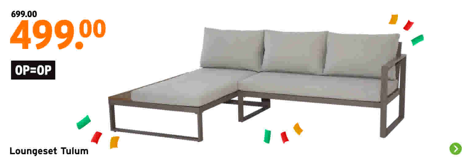 Loungeset tuin Tulum van 699,00 voor 499,00