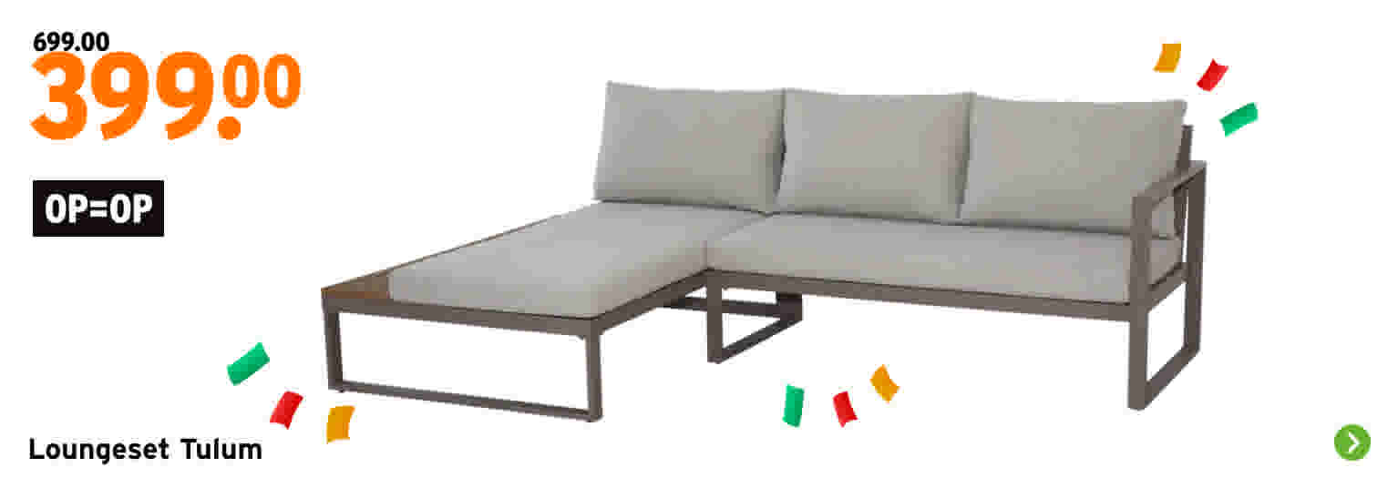 Loungeset tuin Tulum van 699,00 voor 499,00