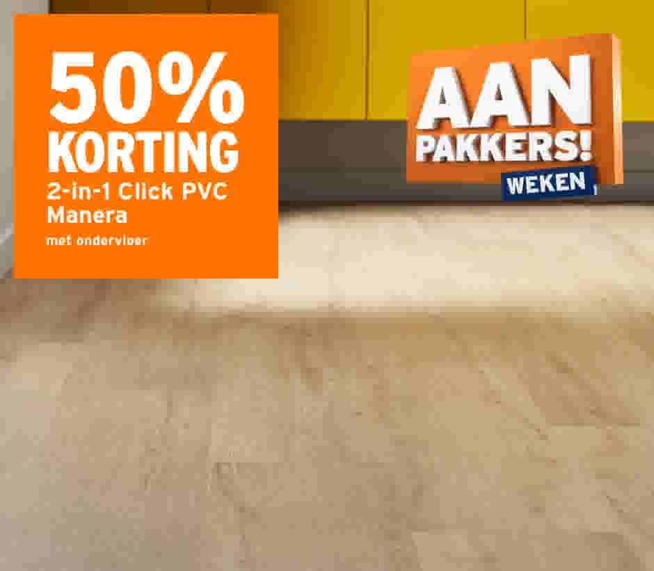 50% korting op 2-in-1 click pvc manera