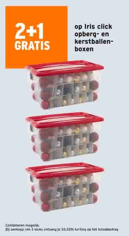 2+1 gratis op Iris click opberg- en kerstballenboxen