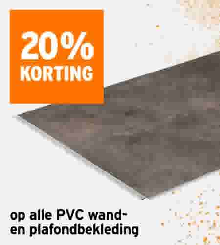 20% korting op alle PVC wand- en plafondbekleding