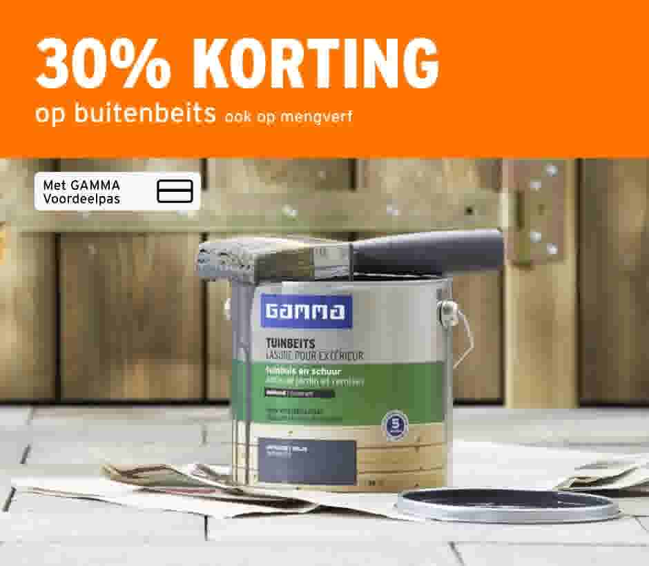 30% korting op buitenbeits ook op mengverf