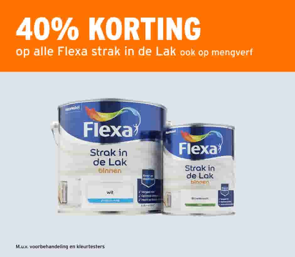 40% korting op Flexa strak in de lak ook op mengverf