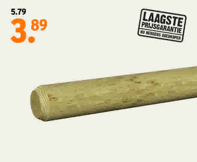 Tuinpaal rond grenen 6x150 cm van 5.79 voor 3.89