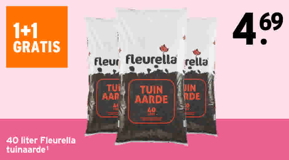 1+1 gratis 40 liter Fleurella tuinaarde
