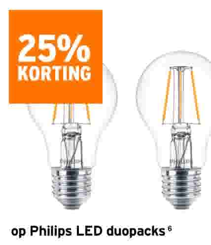 25% korting op Philips LED duopack