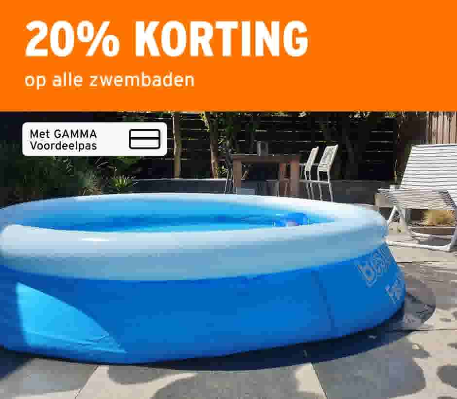 20% korting op alle zwembaden