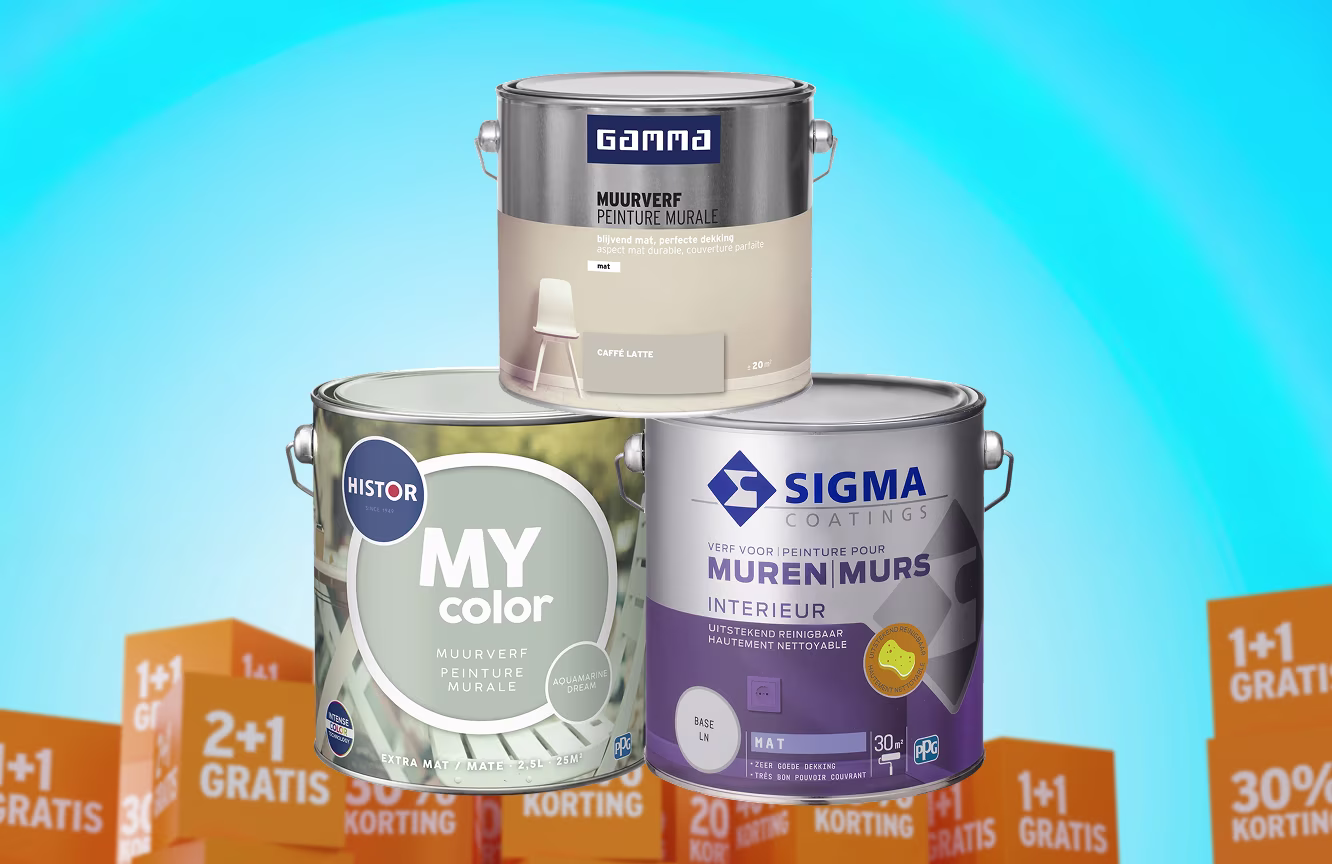 30% korting op alle kleur muurverf ook op mengverf