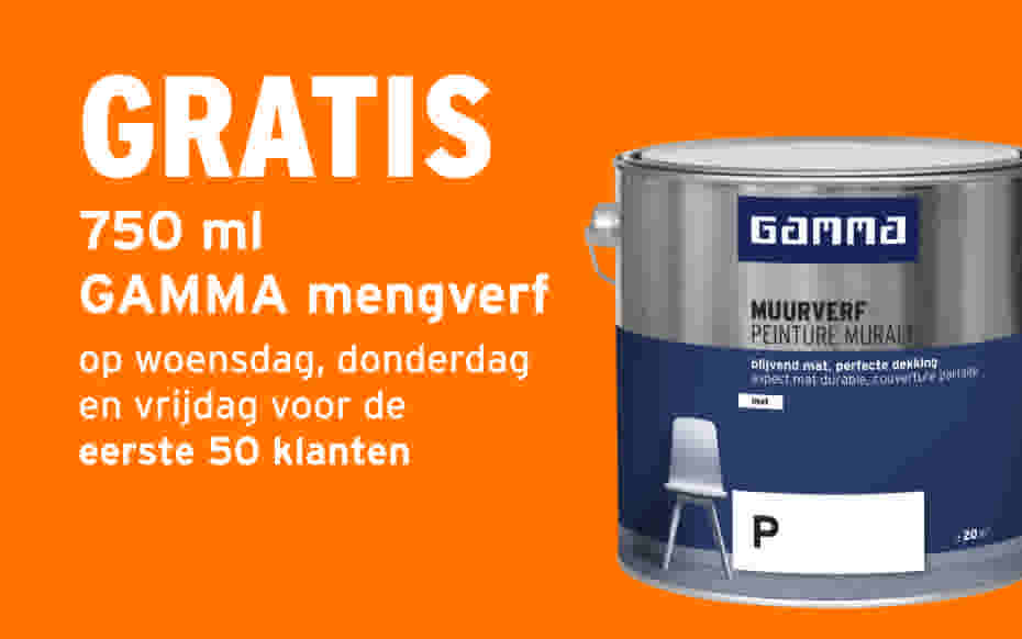GRATIS 750 ml mengverf voor de eerste 50 klanten