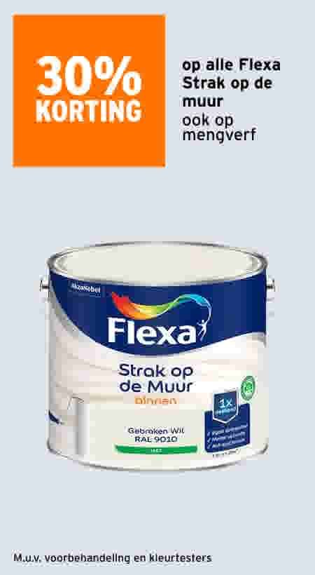 30% op Flexa strak op de muur ook op mengverf