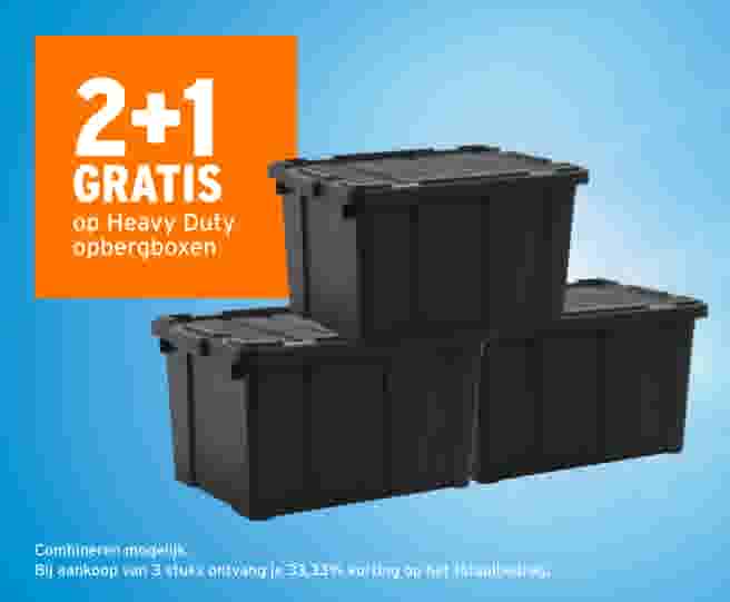 2+1 gratis op Heavy Duty opbergboxen