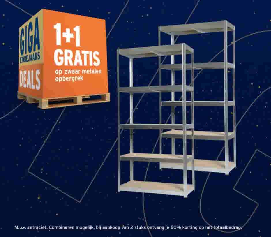 1+1 gratis op het zwaar metalen opbergrek