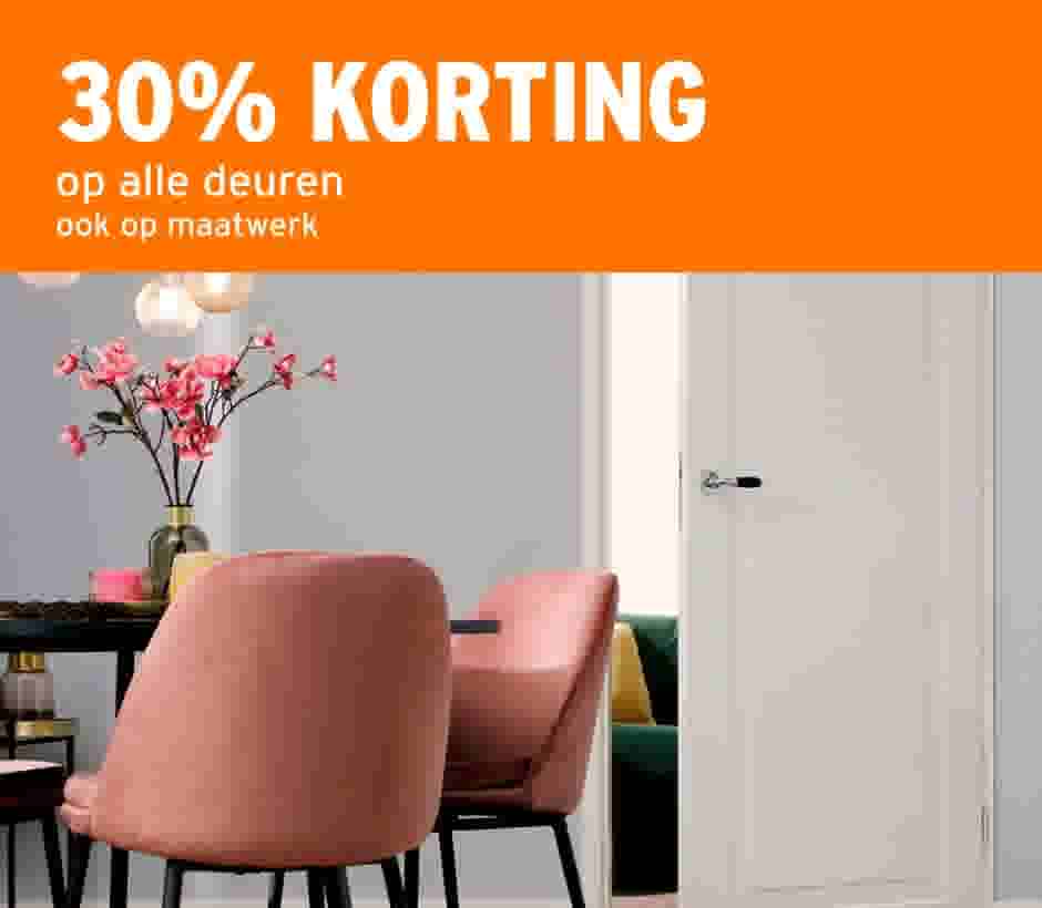 30% op alle deuren, ook op maatwerk