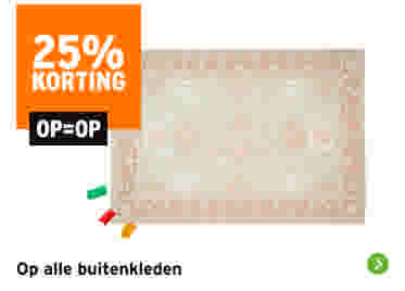 25% korting op buitenvloerkleden