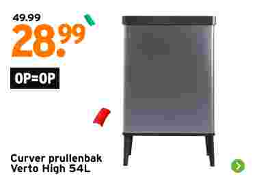 Curver Verto High prullenbak 54L Push Pearl Grey