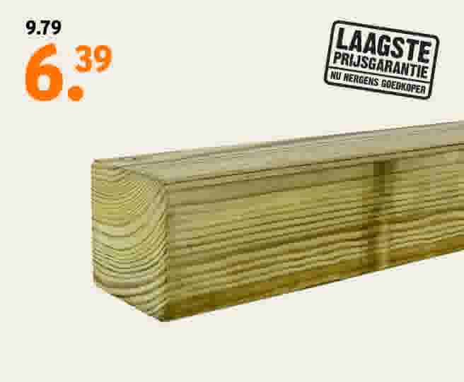 Tuinpaal geschaafd grenen