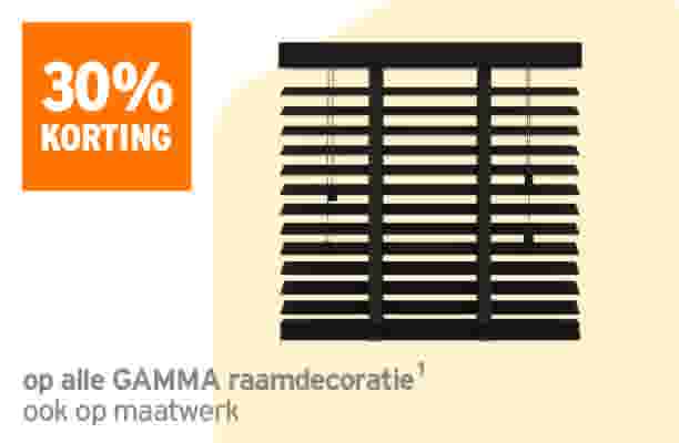 30% korting op gamma raamdecoratie