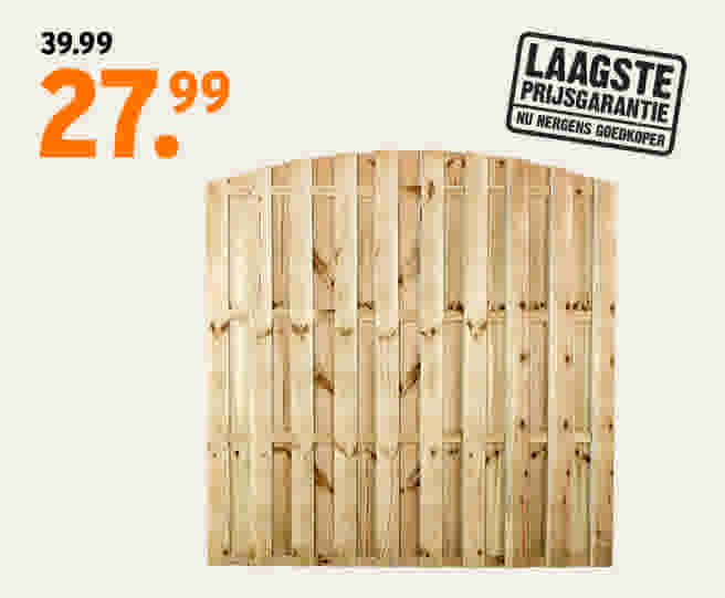 Schutting Wales toog 180x180 cm van 39.99 voor 27.99