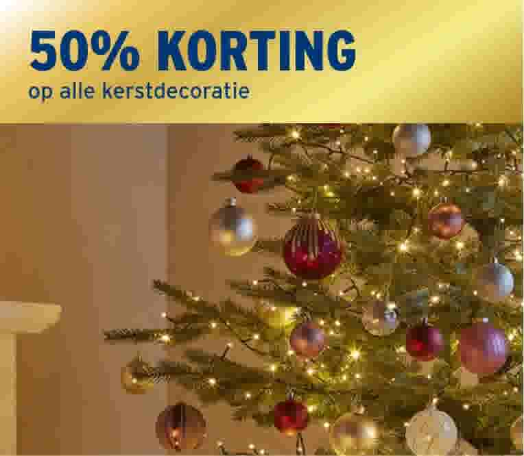 50% korting op alle kerstdecoratie