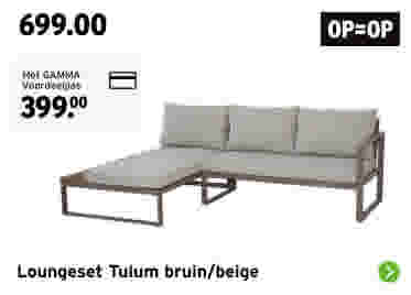 Loungeset Tulum bruin/beige