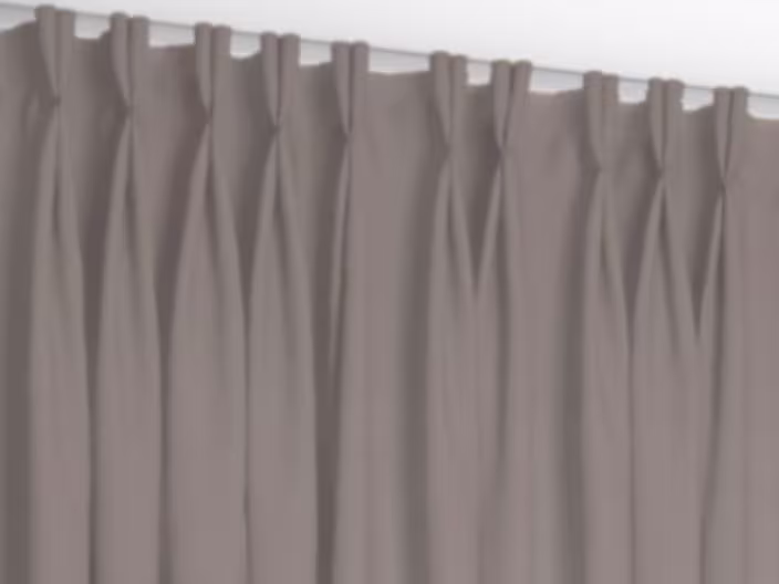 grijs plooigordijn met een dubbele plooi