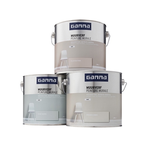 GAMMA muurverf RAL 9010 moonlight mat 2,5 liter