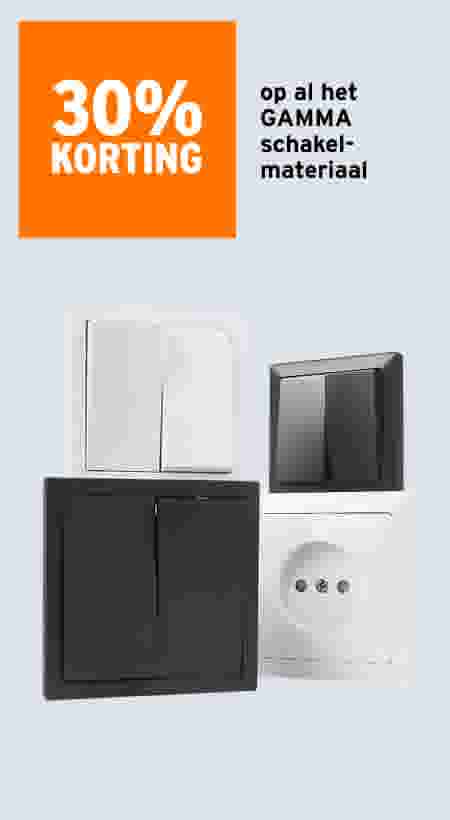 30% op al het GAMMA schakelmateriaal