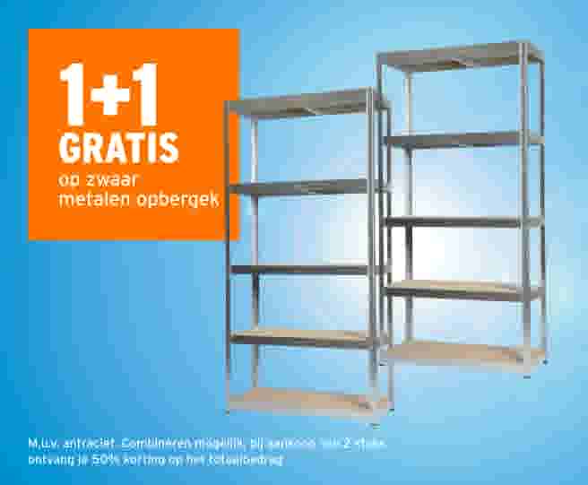  1+1 gratis op zwaar metalen opbergrek