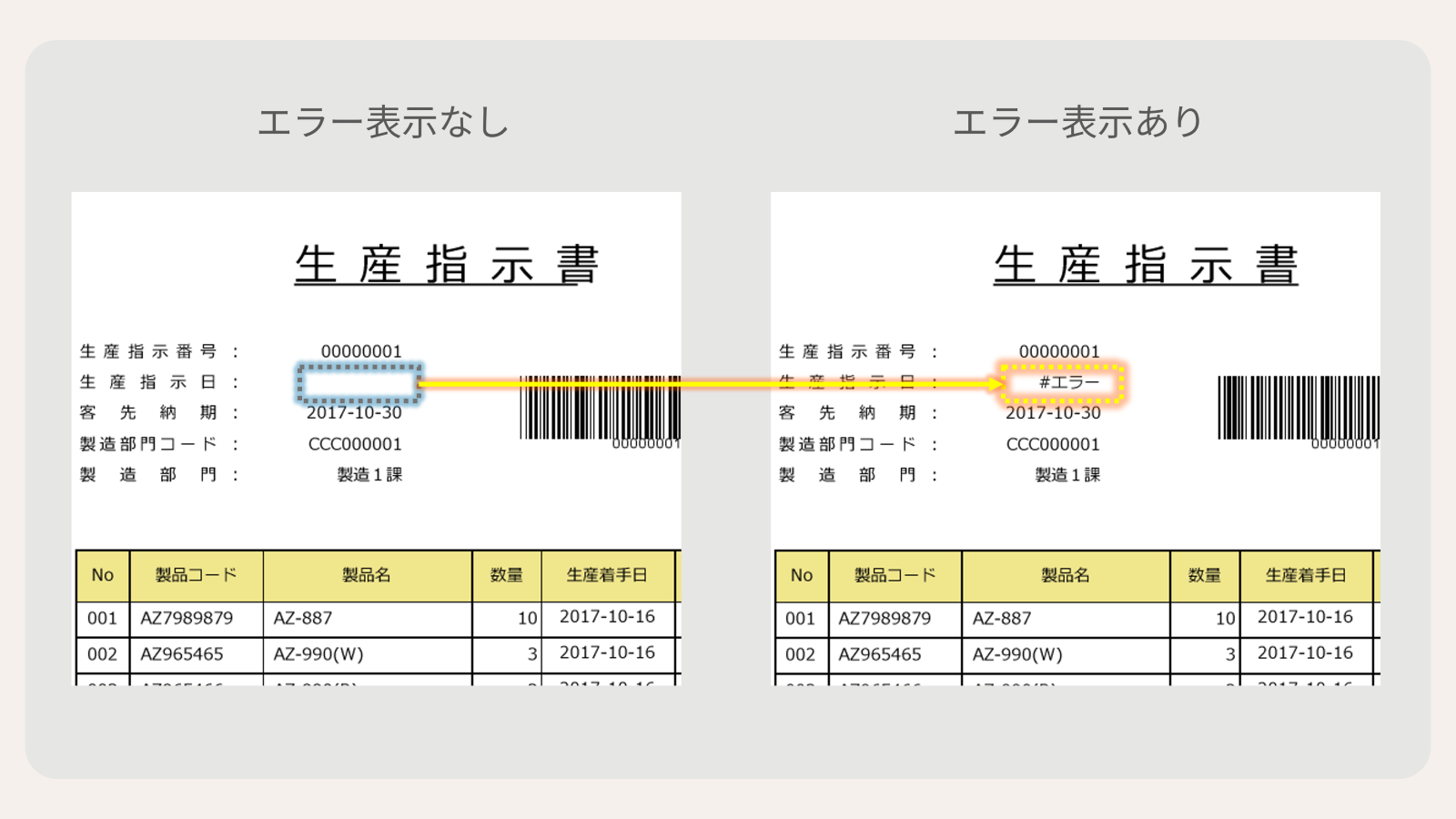 式評価エラー値の表示改善