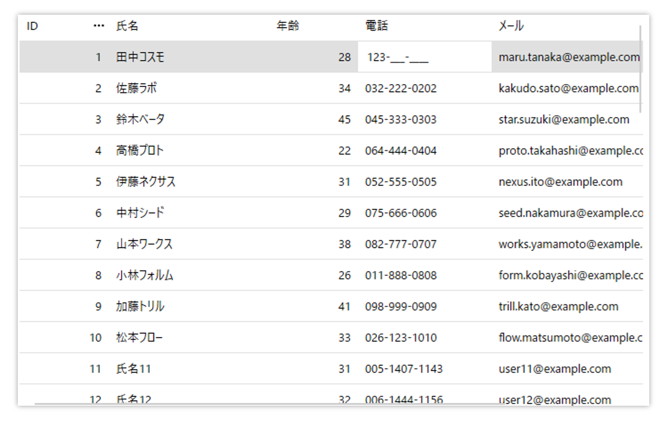 マスク入力