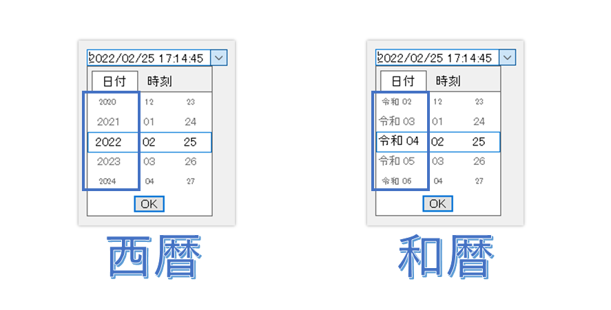 和暦表示