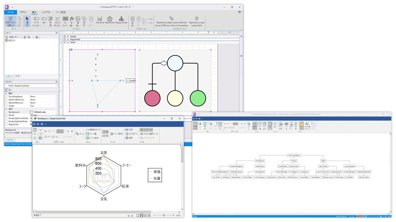 RadarChartField、DiagramChartFieldの追加