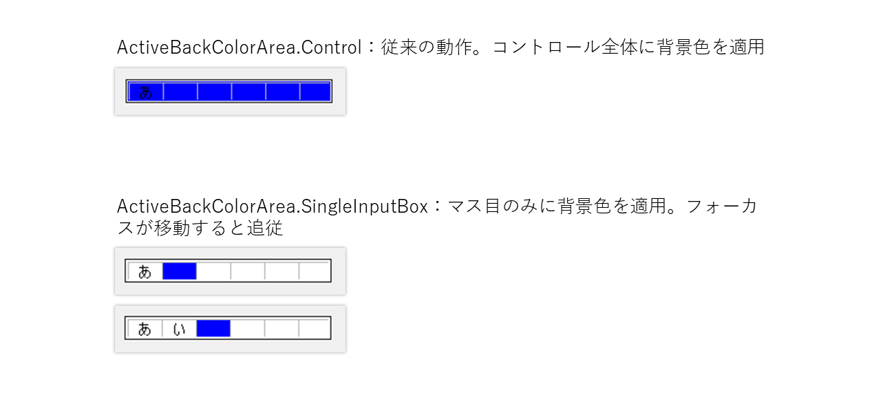 フォーカスがあるマス目の背景色を設定