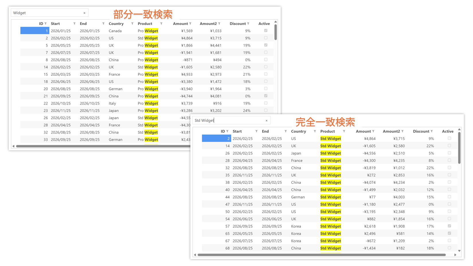 完全一致検索
