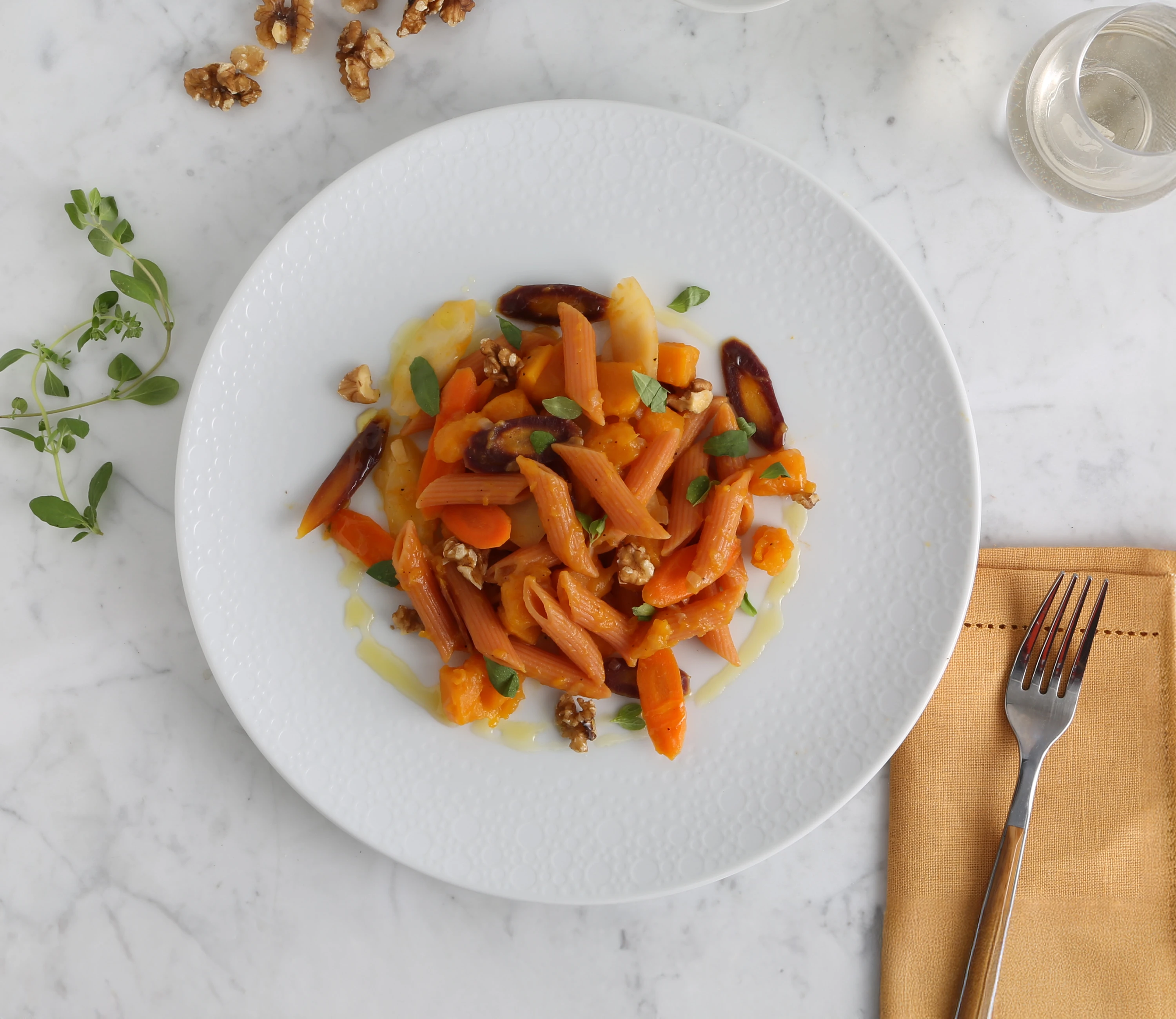 Penne with butternut squash and heirloom carrots | Barilla
