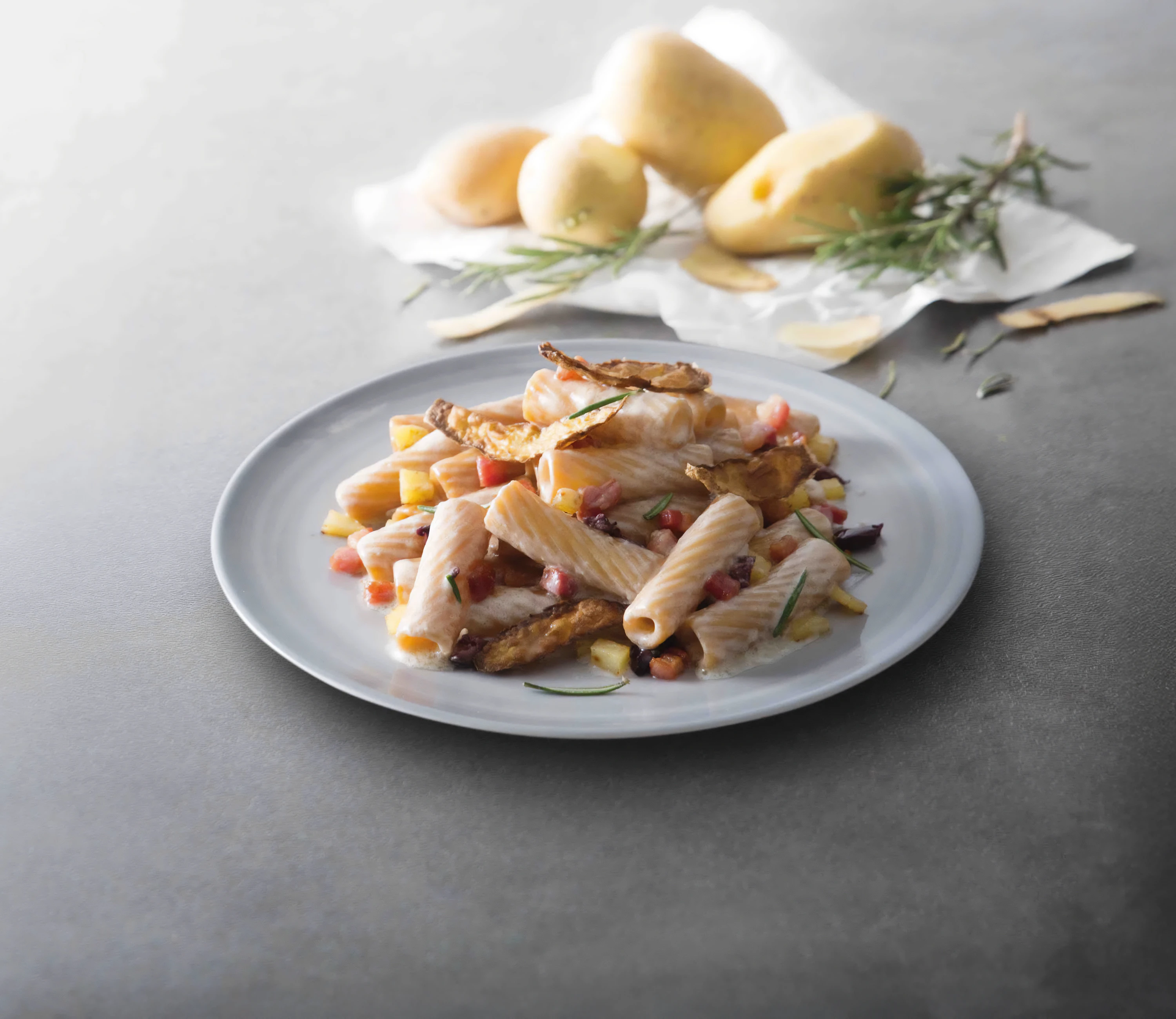 Tortiglioni with potatoes, pancetta and cheese | Barilla