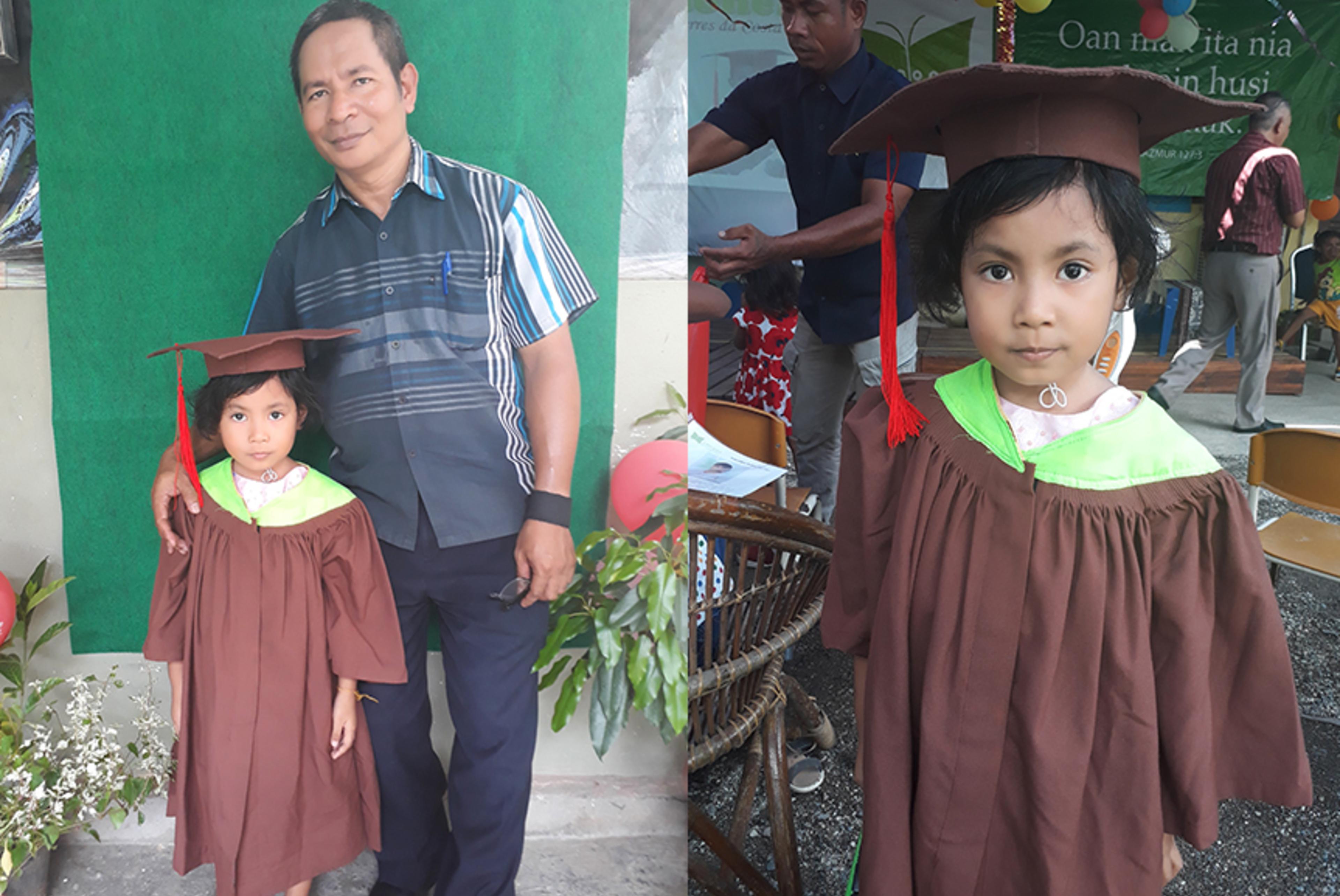 Vicente with Francisca at her preschool graduation   