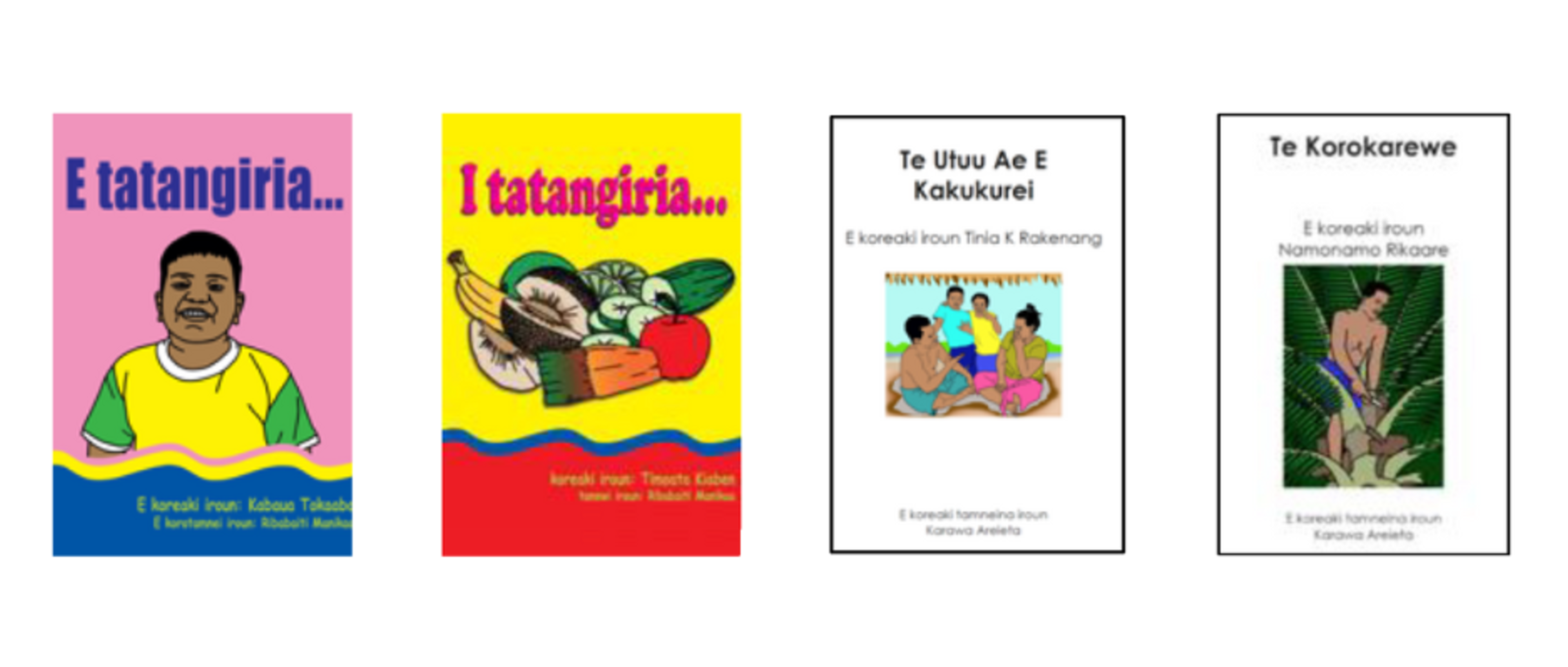 Front covers of four sample kid's books