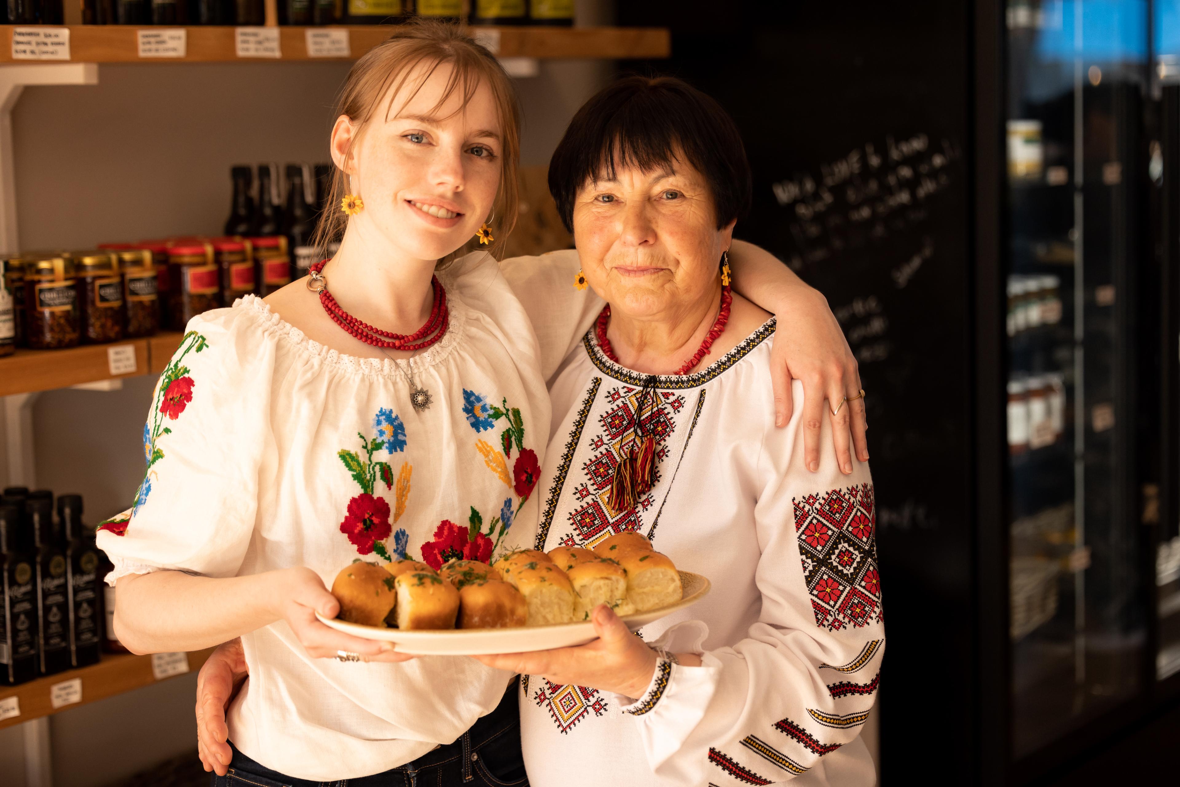 Mar'yana and her grandmother Kataryna Kozakevych. 