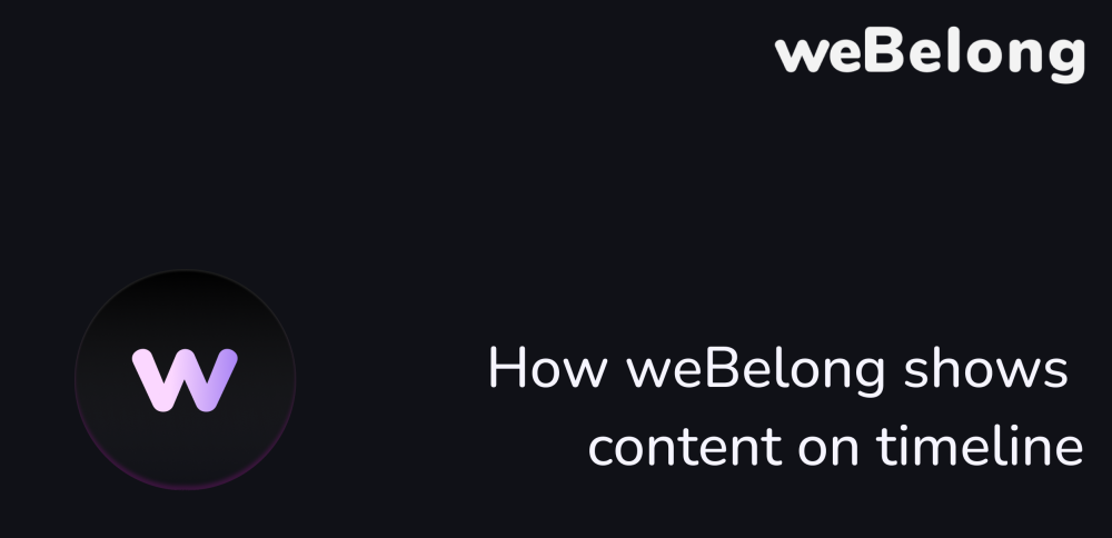 How weBelong shows the content on timeline?
