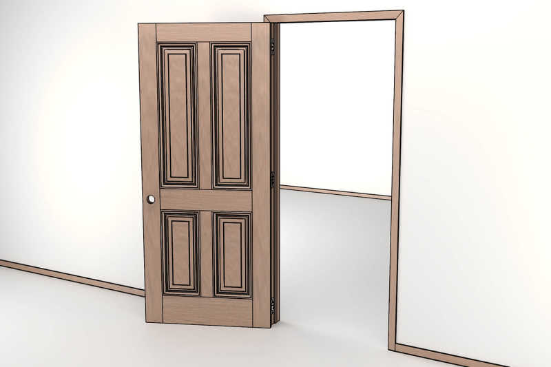 Illustration of open door 