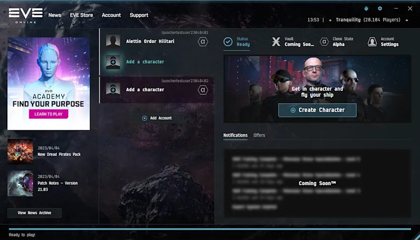 Launcher character selection 1