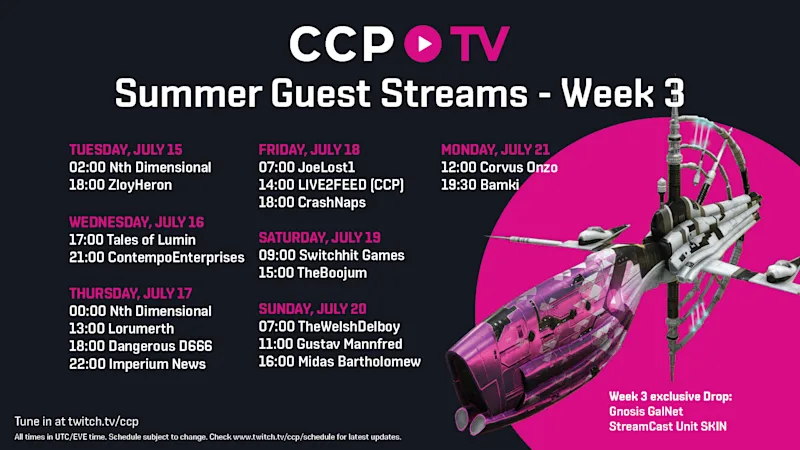 summer guest streams schedule week 3 16x9