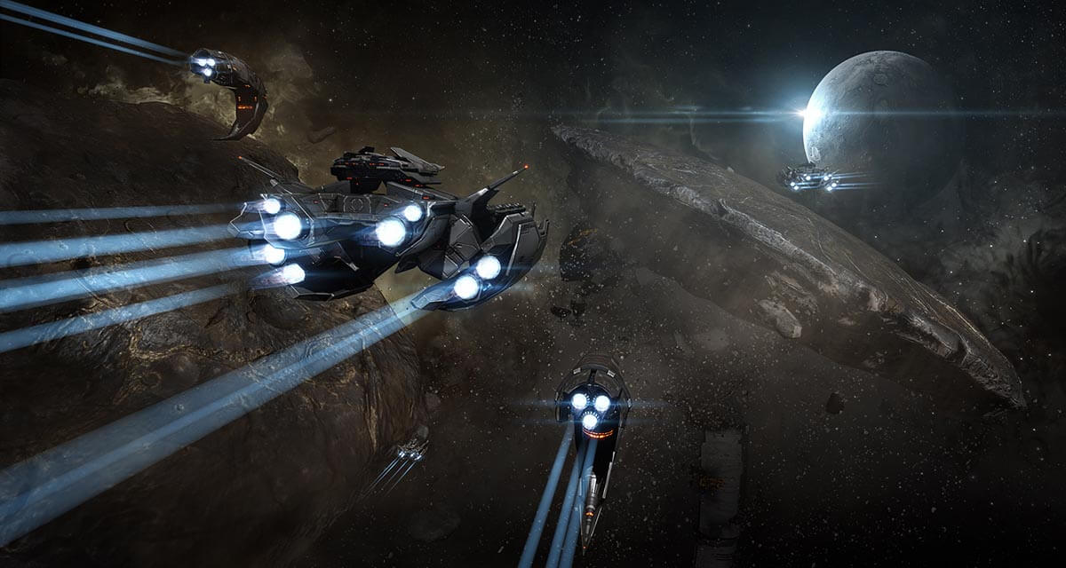 Sci-Fi Game - Spaceships flying through space