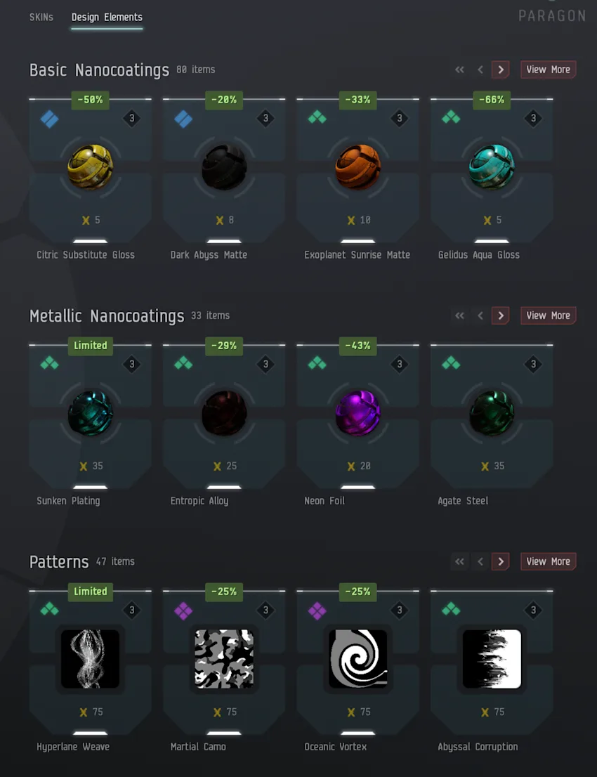 The Hyperlane Weave pattern, and the Sunken Plating metallic nanocoating.