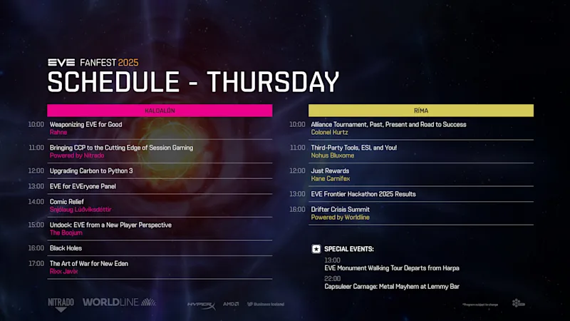 Fanfest 2025 - Schedule - Thursday