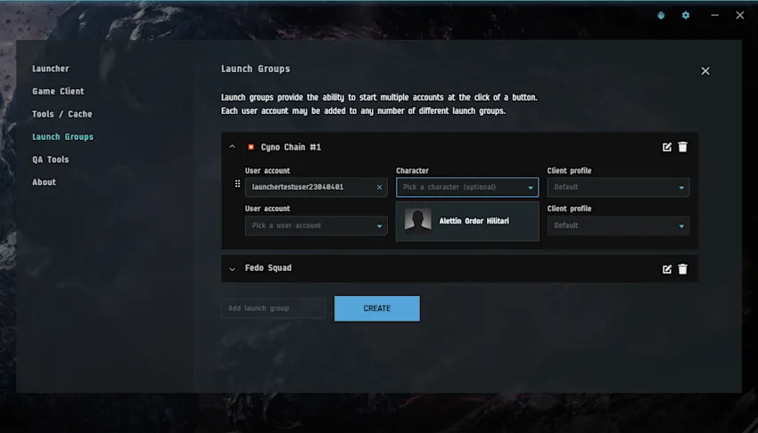 Launcher character selection 3