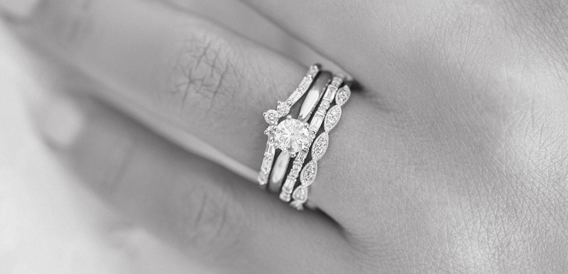 Engagement Ring With 0.95 Carat TW Of Diamonds In 14kt White Gold