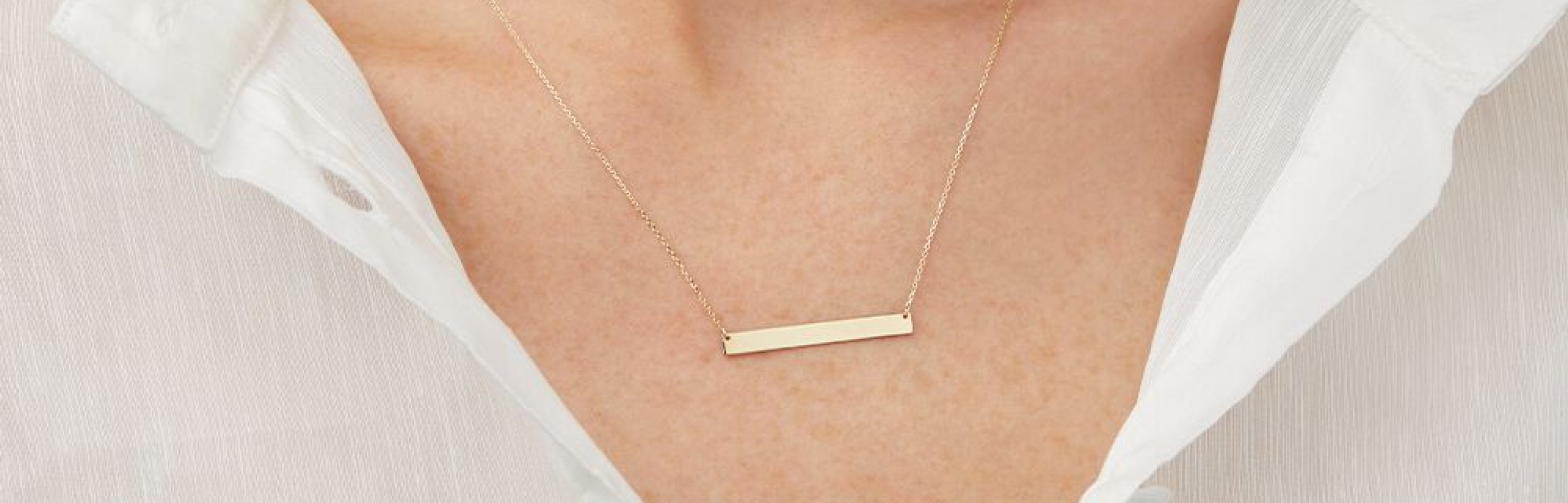 yellow gold bar necklace